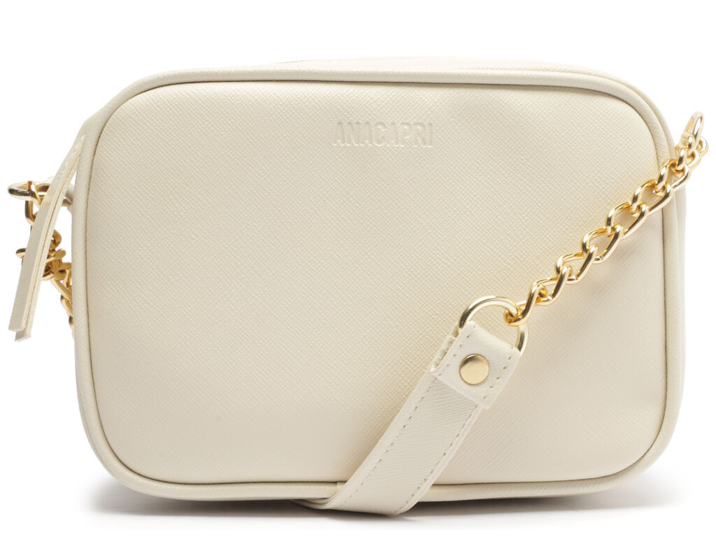 Imagem da variante: Bolsa Crossbody Branca Essencial Corrente Pequena Anacapri ECO SAFFIAN - OFF WHITE - UN