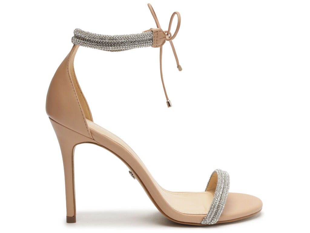 Sand lia Nude Couro Salto Fino Strass Amarra o 12663 Arezzo