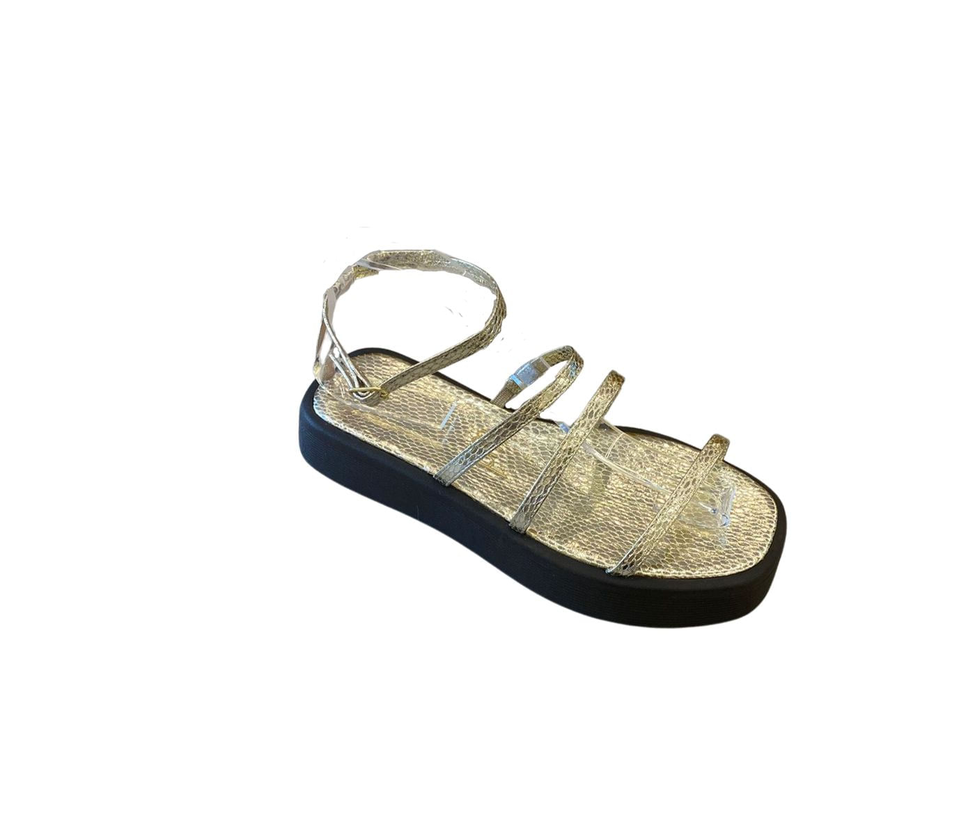 sandalia plataforma cristal ouro light my shoes -1
