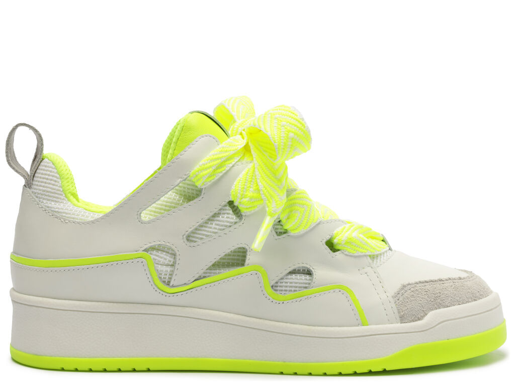 tenis verde lime multimaterial bico redondo curve arezzo-2