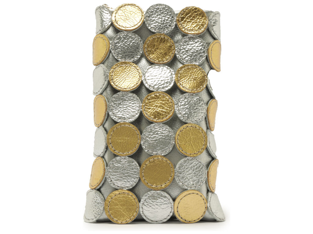 Imagem da variante: Bolsa Tiracolo Prateada Pequena Craquele Dourada Arezzo CRAQUELE ME - OURO/SILVER - UN