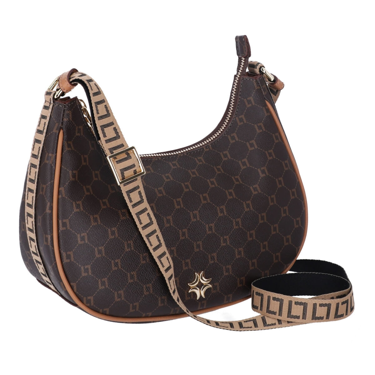 bolsa crossbody monograma saara mocca amendoa 2000 luz da lua -2