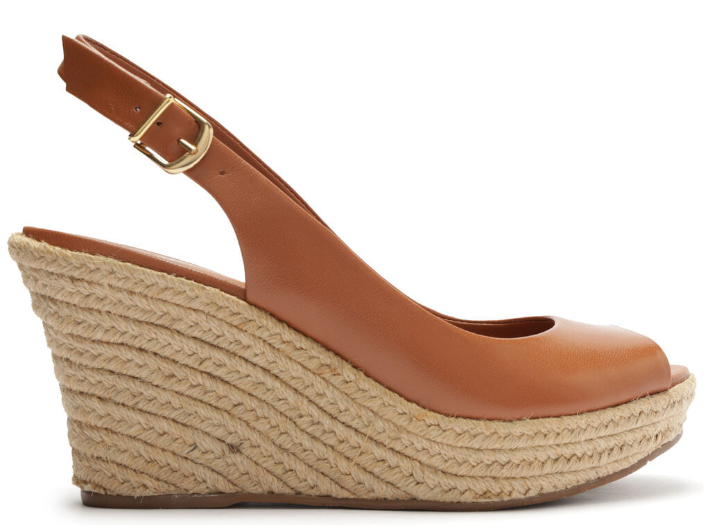 Sand lia Marrom Couro Plataforma Corda Slingback A02598 Arezzo