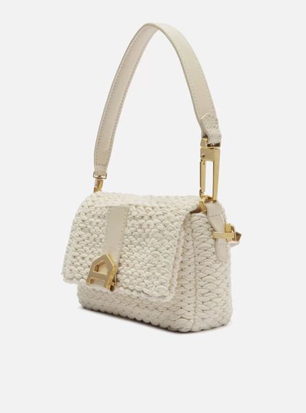 Bolsa Tiracolo Branca Crochet Gisele Pequena A50018 Arezzo