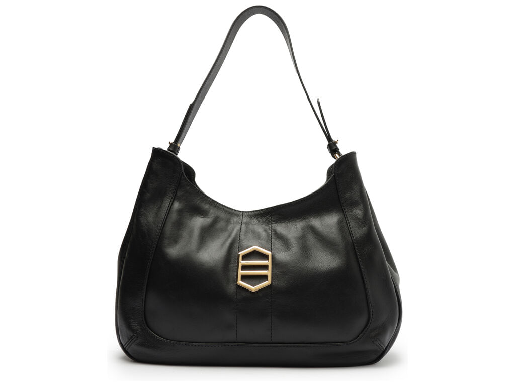 bolsa hobo preta couro grande recortes a50018 arezzo-1