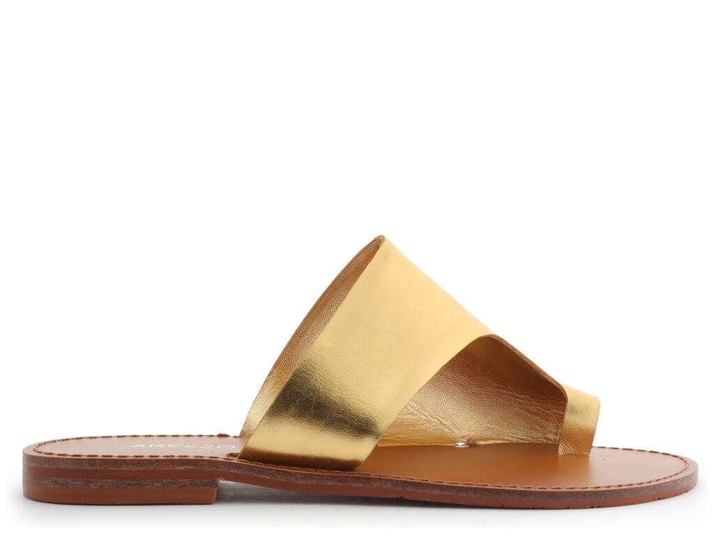 sandalia rasteira dourada couro tira dedo a10481 arezzo-1