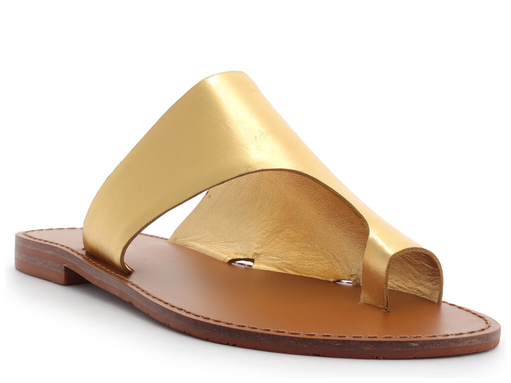 sandalia rasteira dourada couro tira dedo a10481 arezzo-2