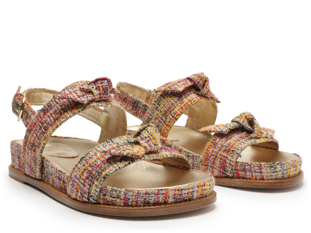 sandalia alexandre birman sport sandal tweed arancione/golden-2