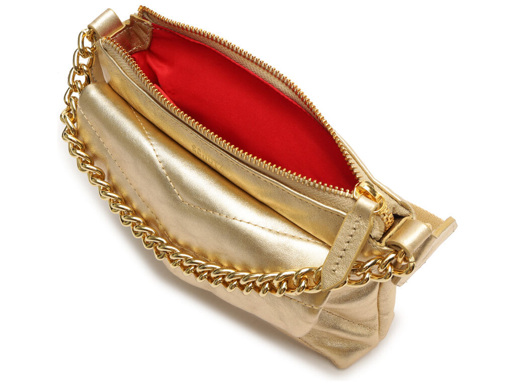 bolsa tiracolo pequena napa rosso dourada s50010 schutz-2