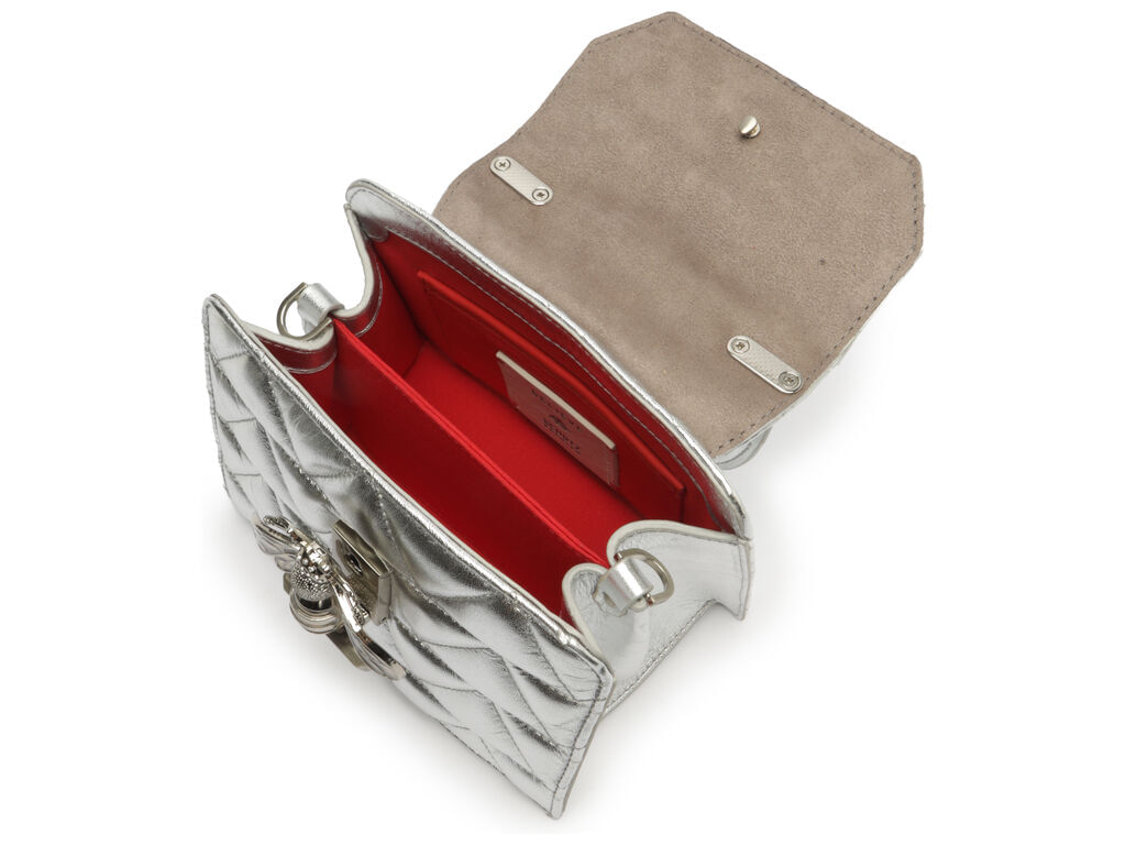 bolsa tiracolo pequena napa tulum metal prata s50018 schutz-2
