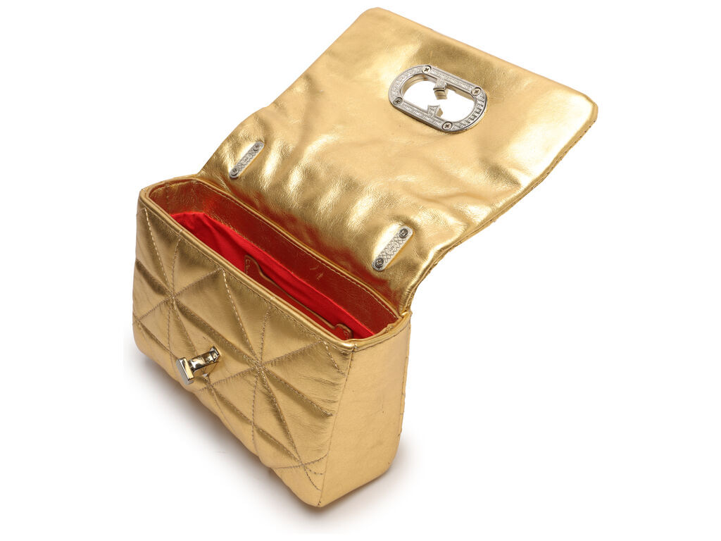 bolsa schutz mini bag couro matelasse ouro-2