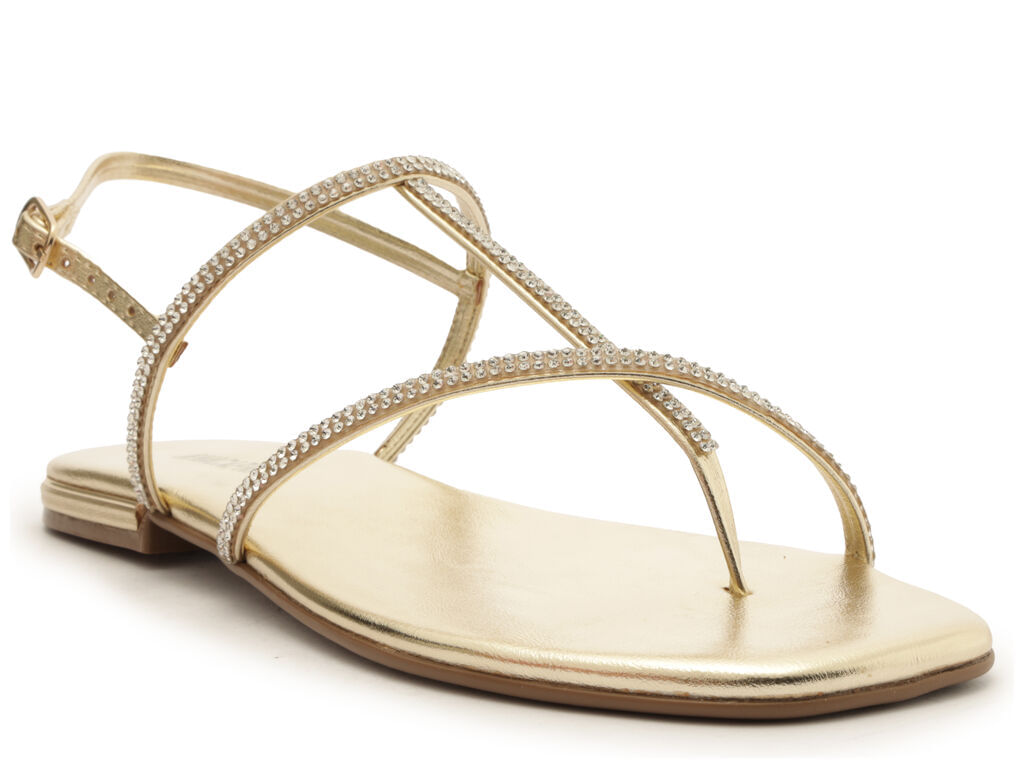sandalia anacapri de dedo dourada tiras fina glam c30595-2
