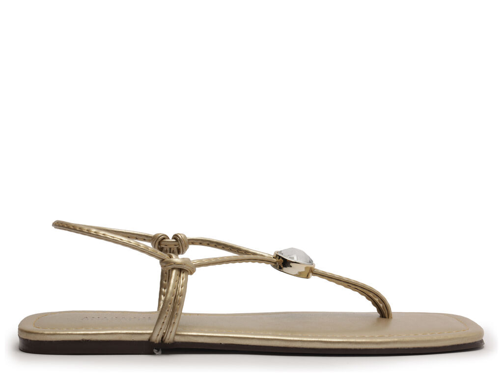 sandalia anacapri rasteira eco elegance dourada c30547-1