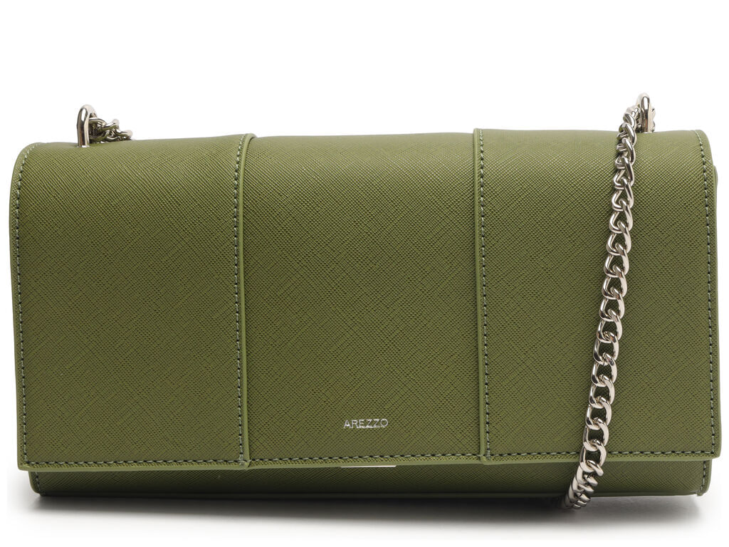 bolsa arezzo tiracolo verde media recortes eco saffiano a57100-1