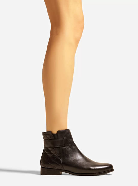 bota arezzo preta couro cano curto matelasse 10693-2