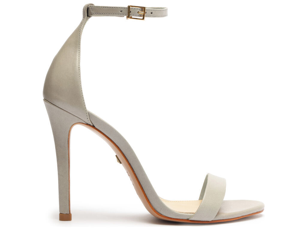 Imagem da variante: Sandália Schutz Salto Alto Couro Prata Deluxe S01387 DELUXE NAPP - CLOUD GRAY - 34