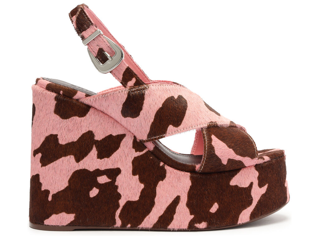 sandalia schutz plataforma pelo rosa/marrom s22102-1