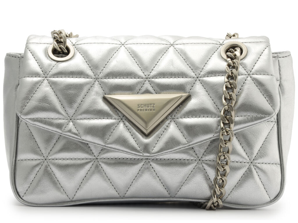 Imagem da variante: Bolsa Schutz Prata Tiracolo Média Napa Tulum S50018 NAPA TULUM  - PRATA - UN