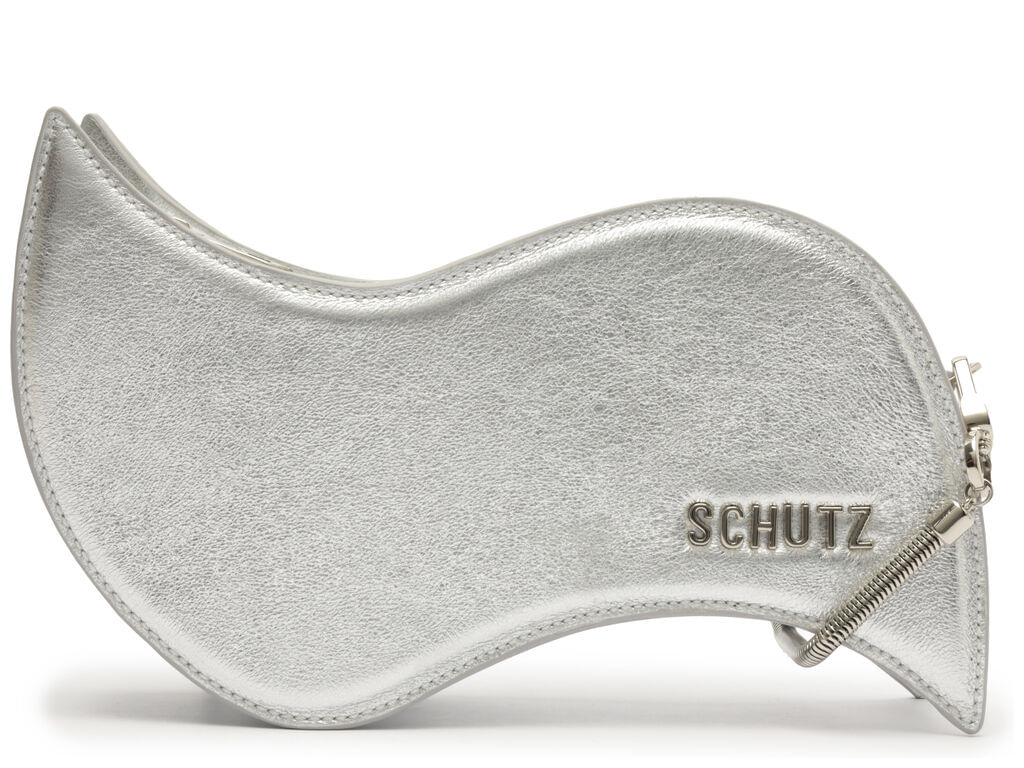 bolsa schutz media napa glove metalizado prata-1