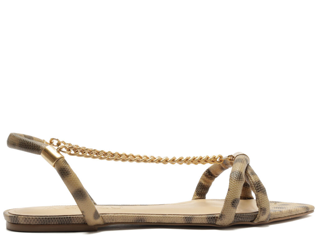 sandalia arezzo rasteira animal print corrente esther-1
