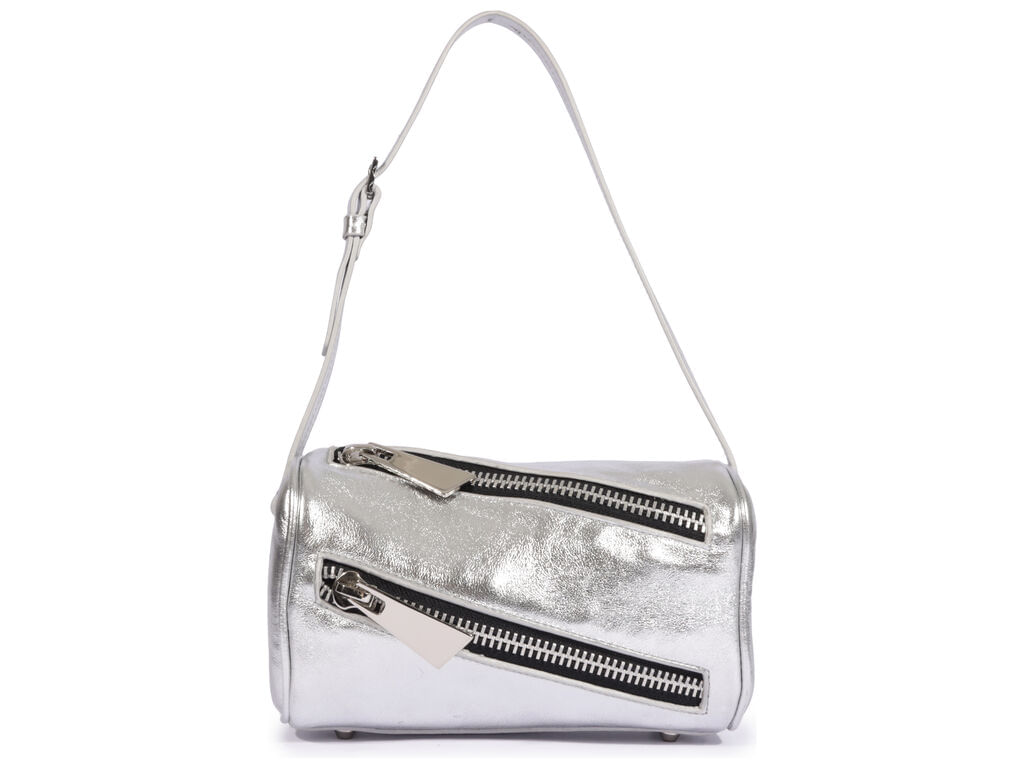 bolsa schutz shoulder couro metalizado prateada-1