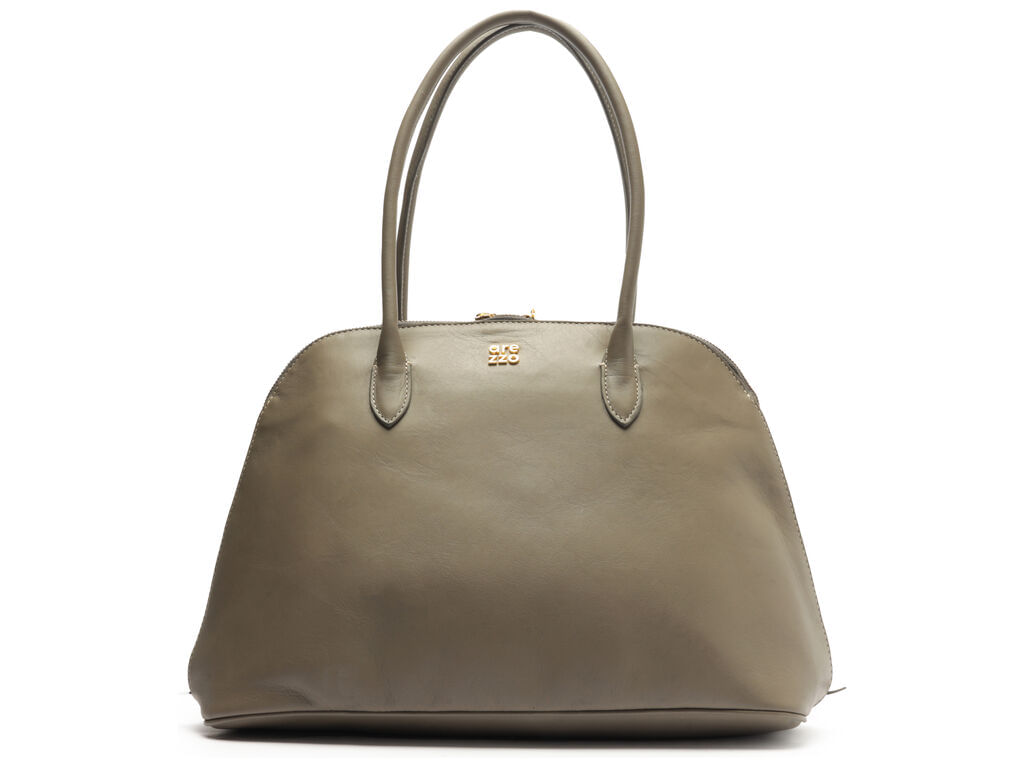 bolsa arezzo shopping cinza couro grande assinatura-1