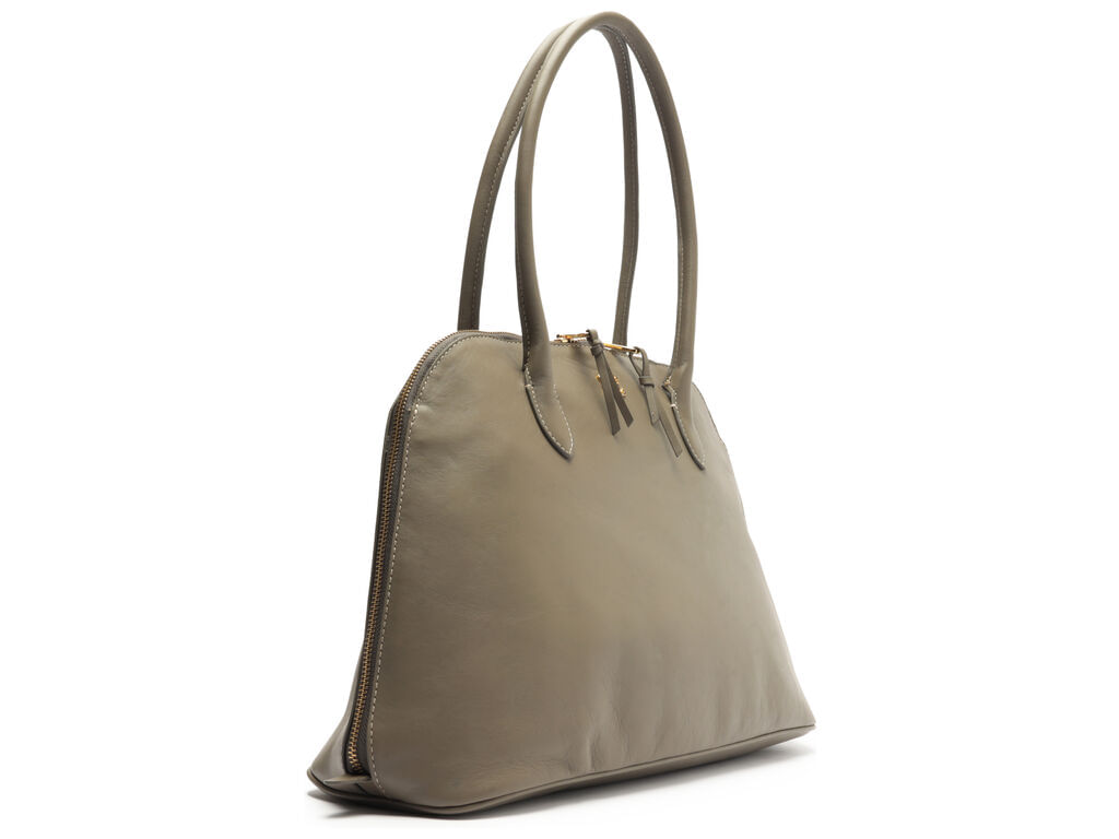 bolsa arezzo shopping cinza couro grande assinatura-2
