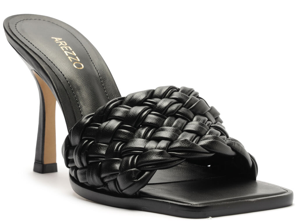 sandalia arezzo mule preta tramada ecowear-2
