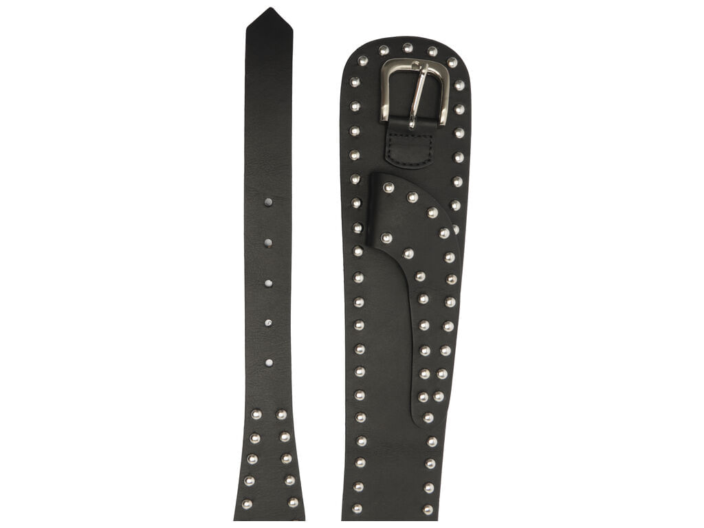 cinto schutz couro preto medio tachas prateadas 43001-2