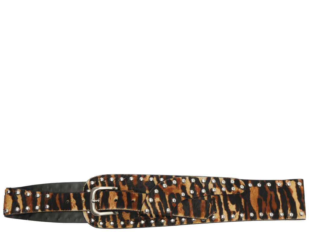 cinto schutz medio pelo animal print tachas 43001-1