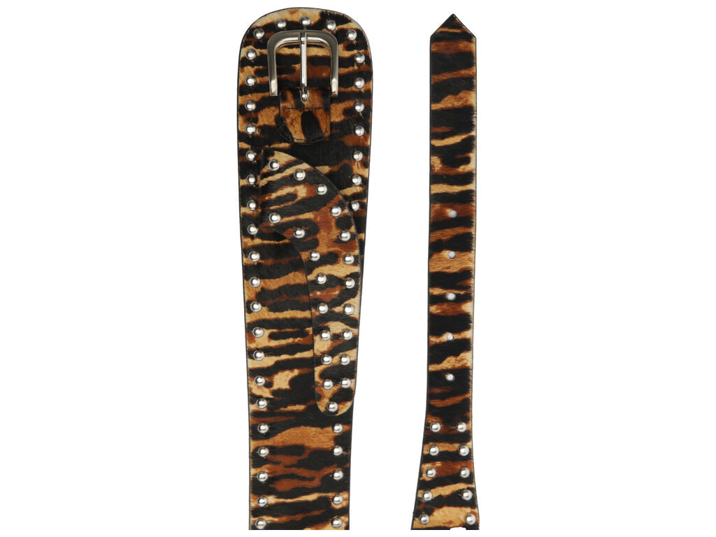 cinto schutz medio pelo animal print tachas 43001-2