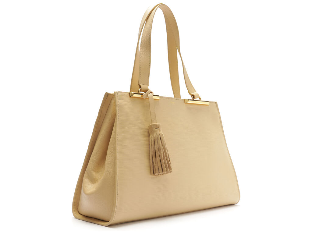 bolsa arezzo shopping amendoa couro grande metal barbicacho-2