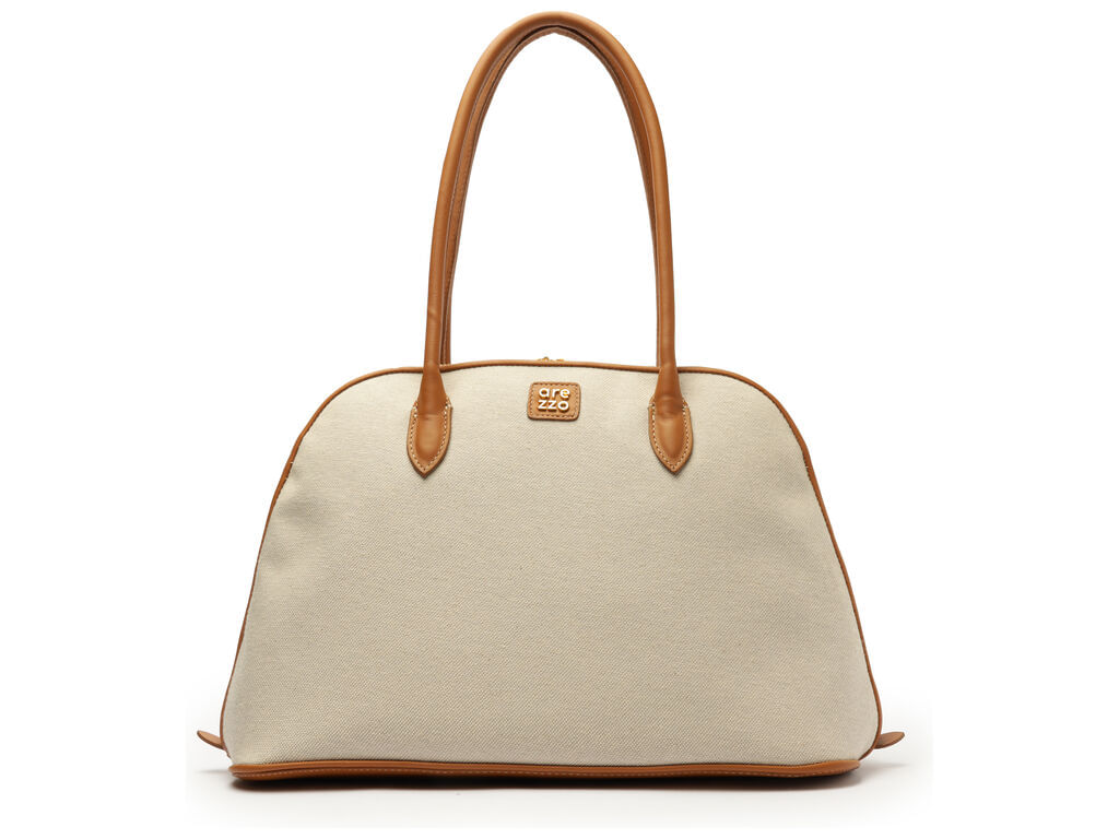 bolsa arezzo shopping natural couro grande assinatura-1