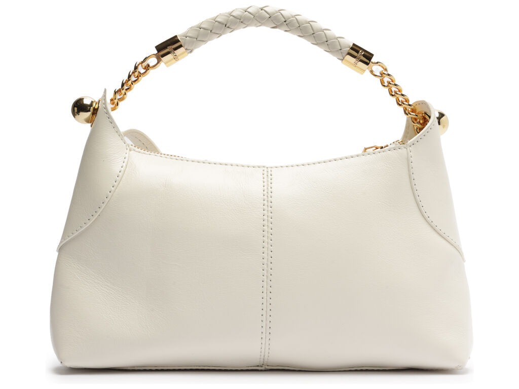 Imagem da variante: Bolsa Arezzo Tiracolo Branca Couro Média Alça Metais LEATHER CRE - CREMA WHITE - UN