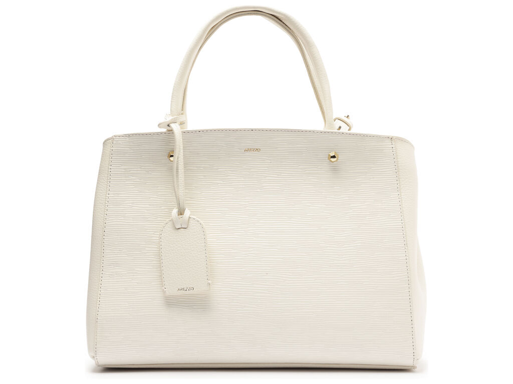 Imagem da variante: Bolsa Arezzo Tote Média Branca Couro Wave Bella NEW WAVE/FL - CREMA WHITE - UN