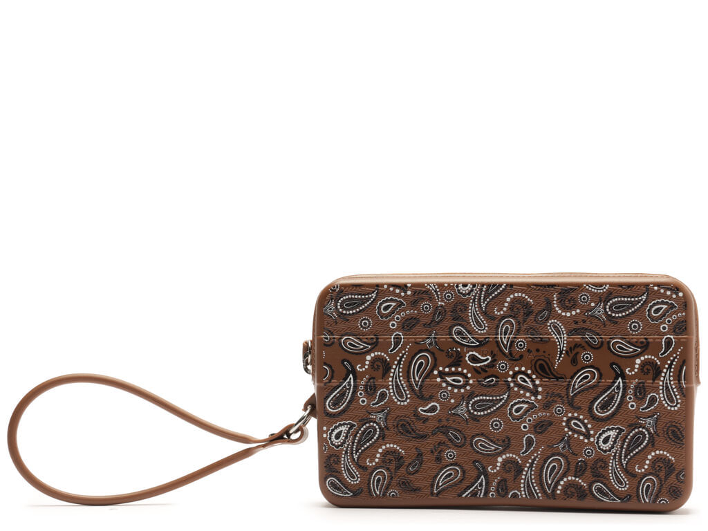bolsa brizza clutch marrom paisley alca malu pequena-1