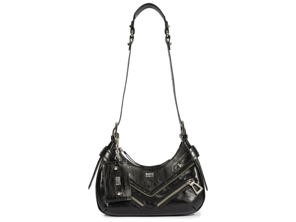 Imagem da variante: Bolsa Schutz Tiracolo Média Preta Bolso Ziper TRENTINO/CA - BLACK/BLACK - UN