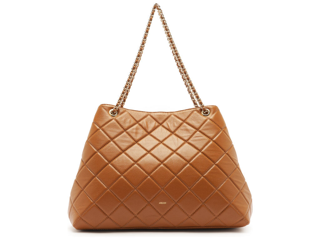 Imagem da variante: Bolsa Arezzo Tote Caramelo Couro Matelassê Grande FLOATER WAL - JUNGLE NUT - UN
