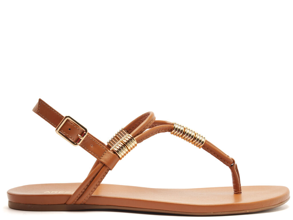 sandalia arezzo rasteira marrom slim metais-1
