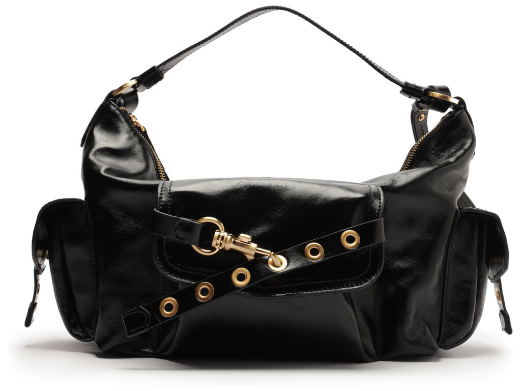bolsa arezzo hobo media preta ferragens 50018-1