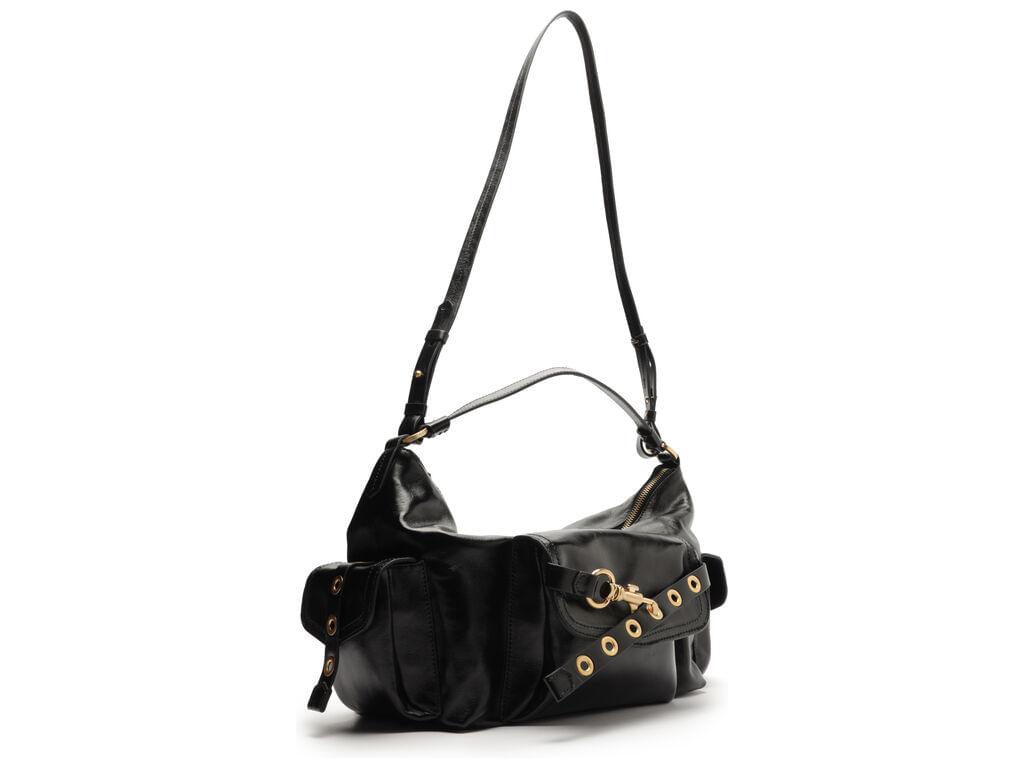 bolsa arezzo hobo media preta ferragens 50018-2