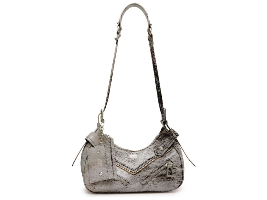 Imagem da variante: Bolsa Schutz Tiracolo Média Destroyed Couro Cinza 50018 DESTROYED L - VERY PEWTER - UN
