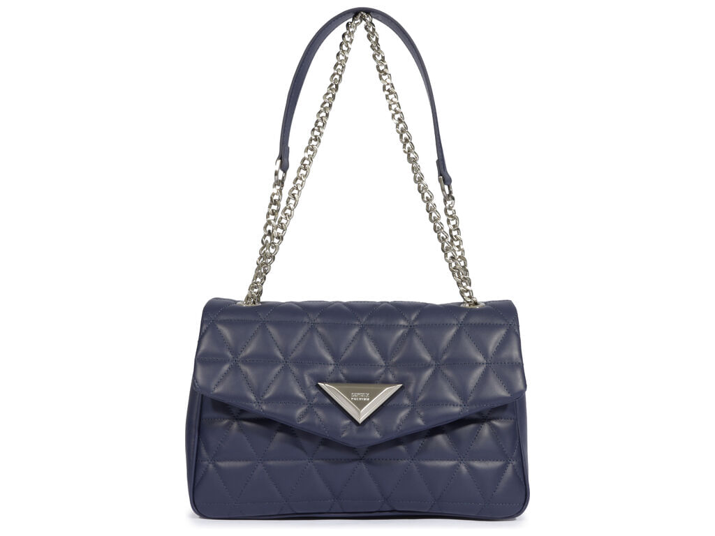 Imagem da variante: Bolsa Schutz Tiracolo Grande 944 Couro Matelassê Azul Escuro MADRID - MIDNIGHT BL - UN