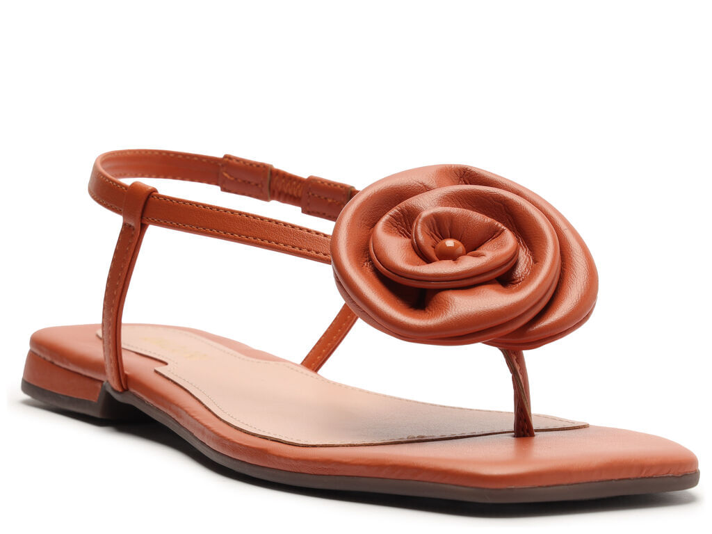 sandalia anacapri rasteira slim flor laranja damasco-2