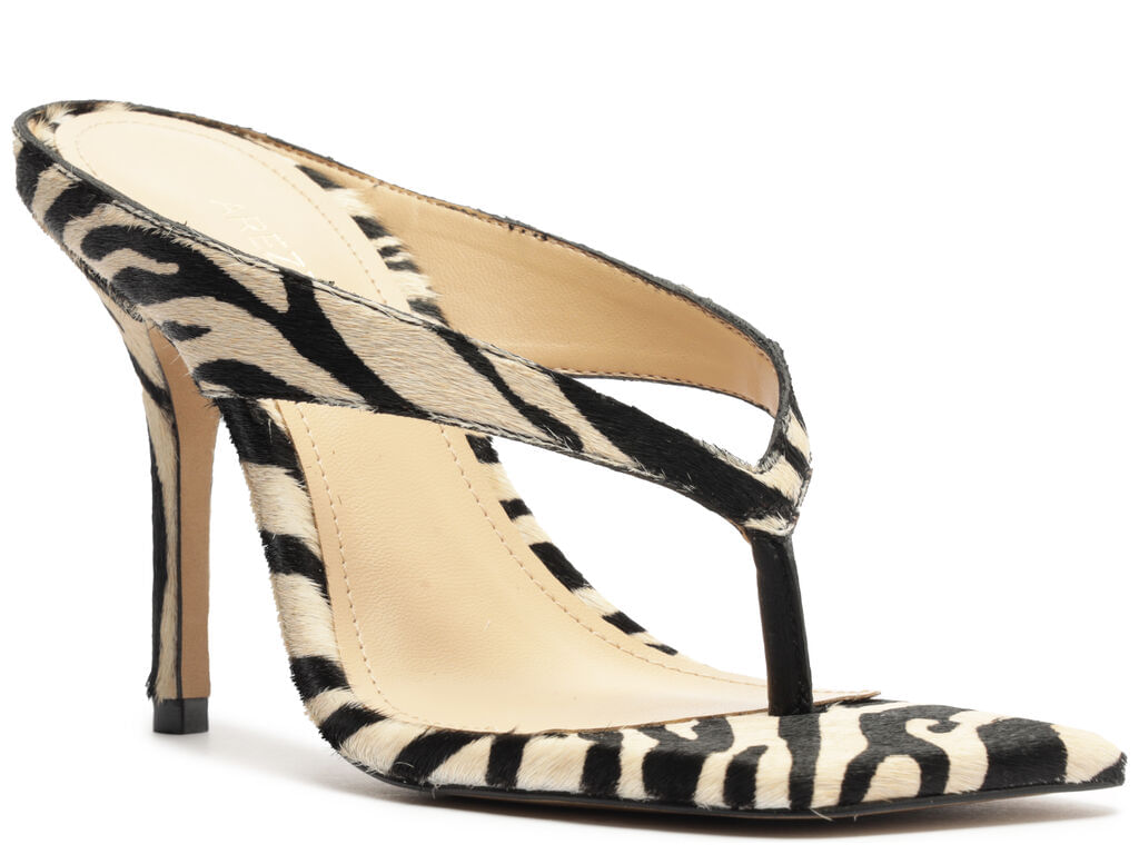 sandalia arezzo pelo animal print zebra preto/bege-2