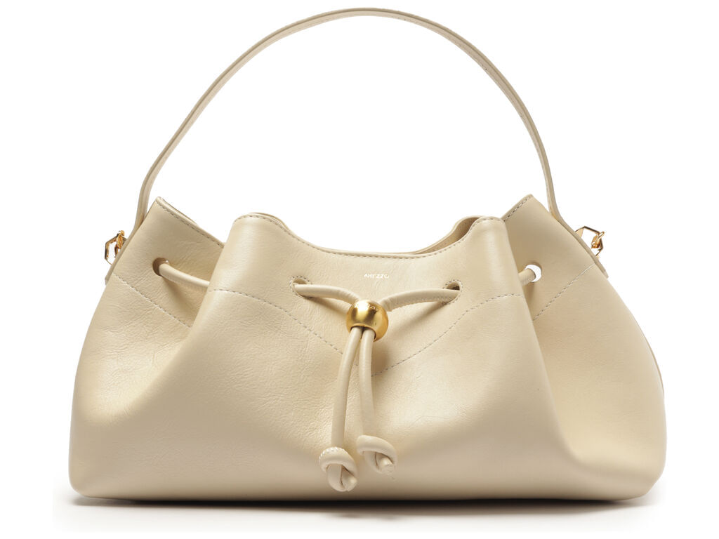 bolsa arezzo bucket off-white couro media knot 50014-1