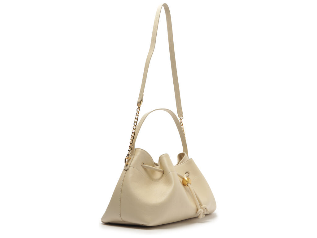 bolsa arezzo bucket off-white couro media knot 50014-2