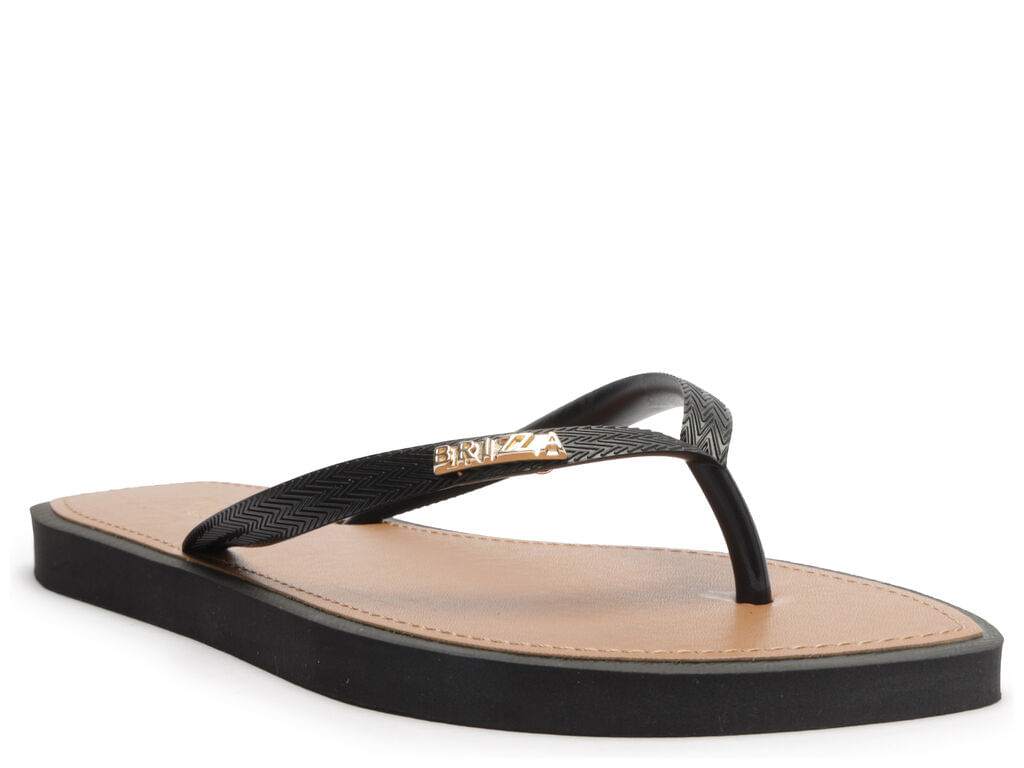 Imagem da variante: Chinelo de Dedo Preto Leaf Recouro 19062 Brizza TIRA TEXT B - PRETO JELLY - 33/4
