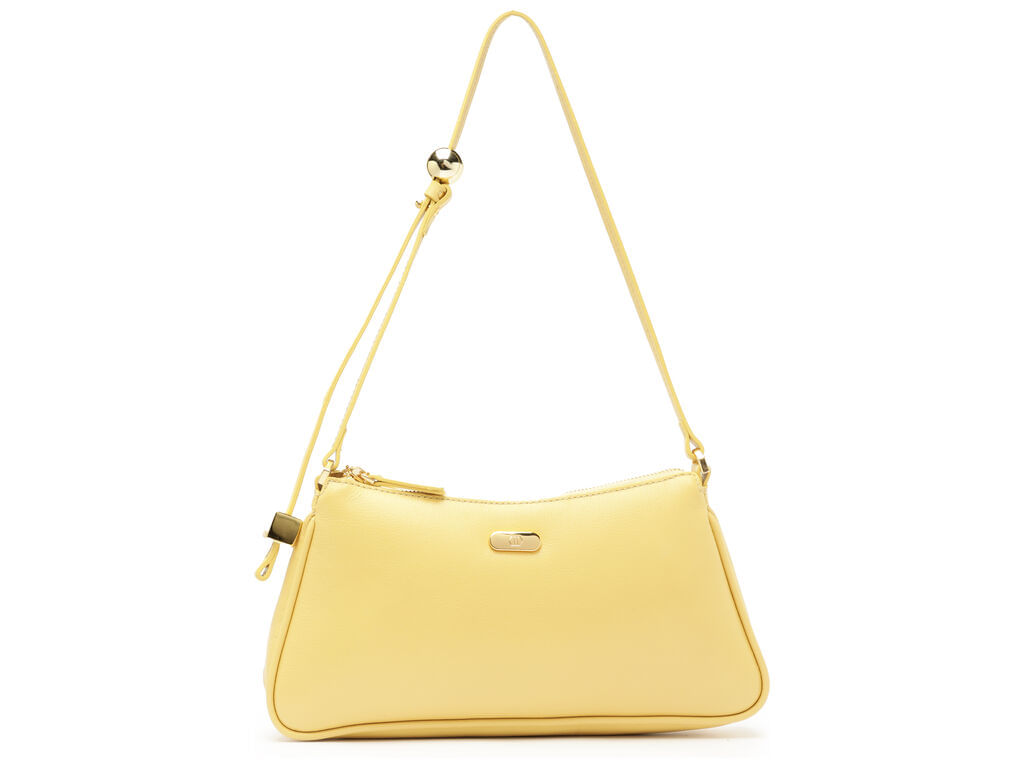 Imagem da variante: Bolsa Arezzo Tiracolo Média Amarela Detalhes Dourados VEG OIL - NEW YELLOW - UN
