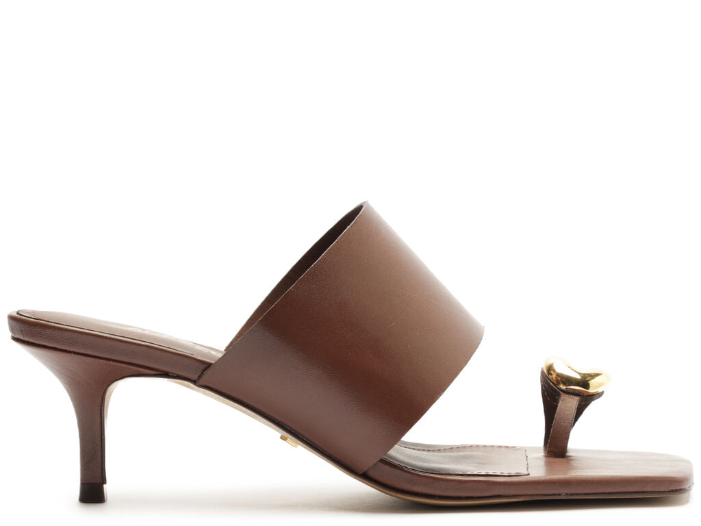 sandalia arezzo marrom couro salto fino metal bold-1